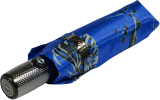 Cachemir Taschenschirm Satin Fall Mini mit Auf-Zu-Automatik - blau