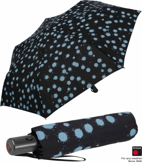Knirps Taschenschirm Slim Duomatic Auf-Zu-Automatik Paint Drops - blue