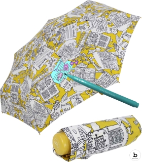 Bisetti Paint Super Mini Taschenschirm zum Ausmalen Travel - gelb