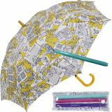 Bisetti Paint Stockschirm zum Ausmalen Travel - gelb