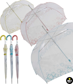 Smiley Original Stockschirm transparent mit Automatik