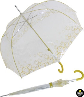 Smiley Original Stockschirm transparent mit Automatik - lime