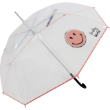 Smiley World Stockschirm transparent mit Automatik - rosa