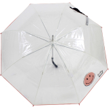 Smiley World Stockschirm transparent mit Automatik - rosa