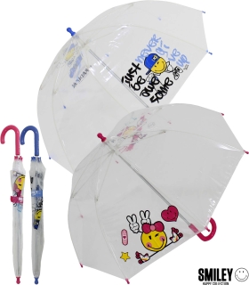 Smiley World Kinder Stockschirm transparent