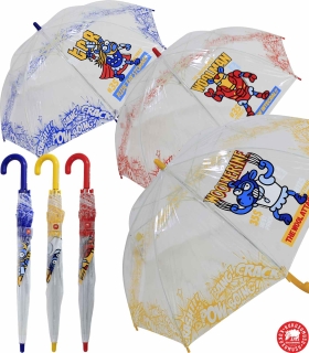 Kukuxumusu Kinder Stockschirm transparent Superheroes