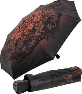neyrat Taschenschirm Mini mit Auf-Zu-Automatik Elegant Lace - orange