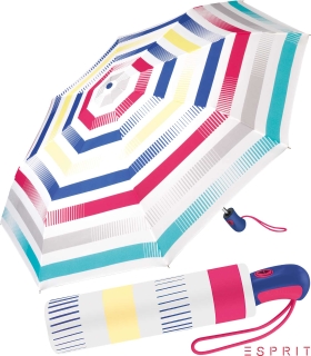 Esprit Taschenschirm Easymatic Light Auf-Zu Automatik Summer Stripes - bright