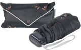 Pertegaz Super Mini Taschenschirm mit Tasche Blätter - schwarz