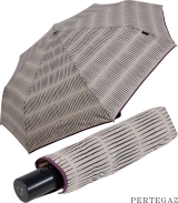 Pertegaz Taschenschirm mit Auf-Zu-Automatik Designs - Streifen Muster taupe